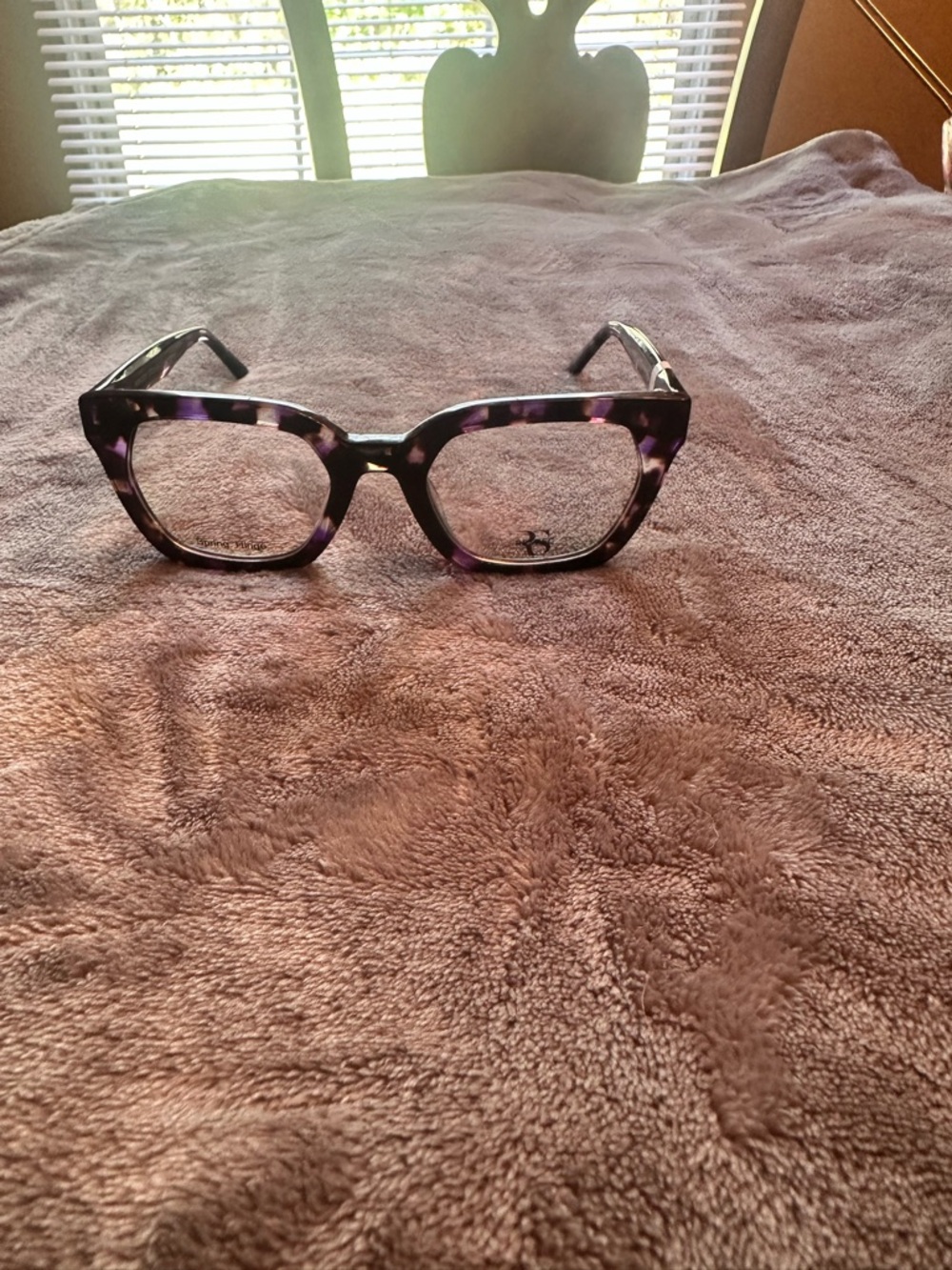 Chunky Purple Tortoiseshell Square Glasses